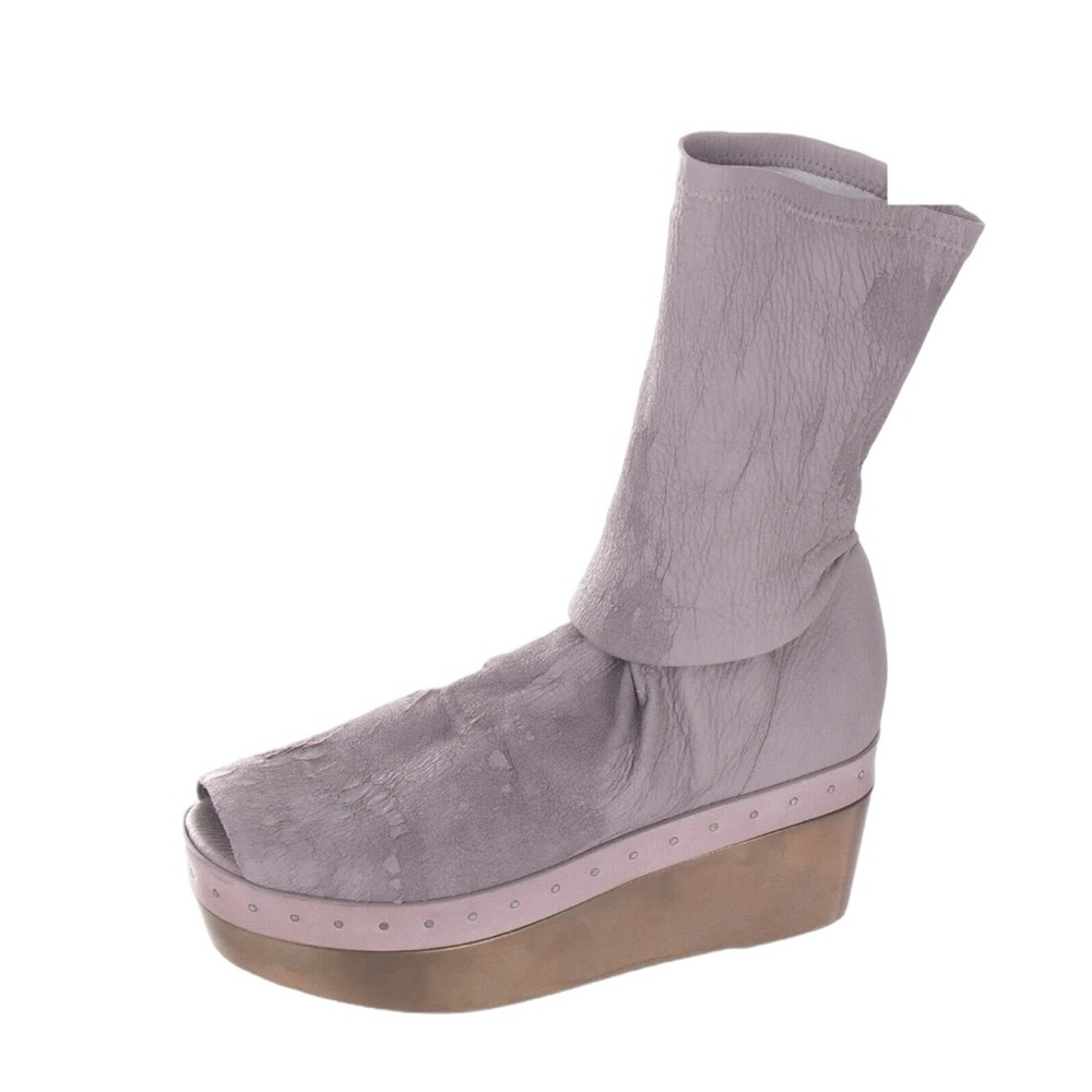 Rick Owens “Blister Lamb Sabat Sock” Bronze Plated Platform Sandal Size 37 - Picture 3 of 5